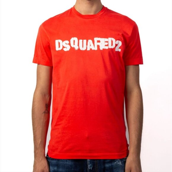 Dsquared2 Red Men's T-Shirt - Size Large Like New - Picture 1 of 6